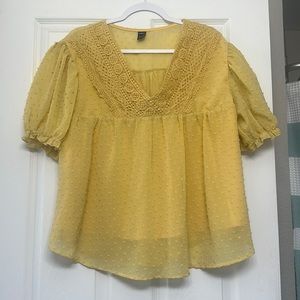 Shein Women’s Chiffon Yellow Blouse
